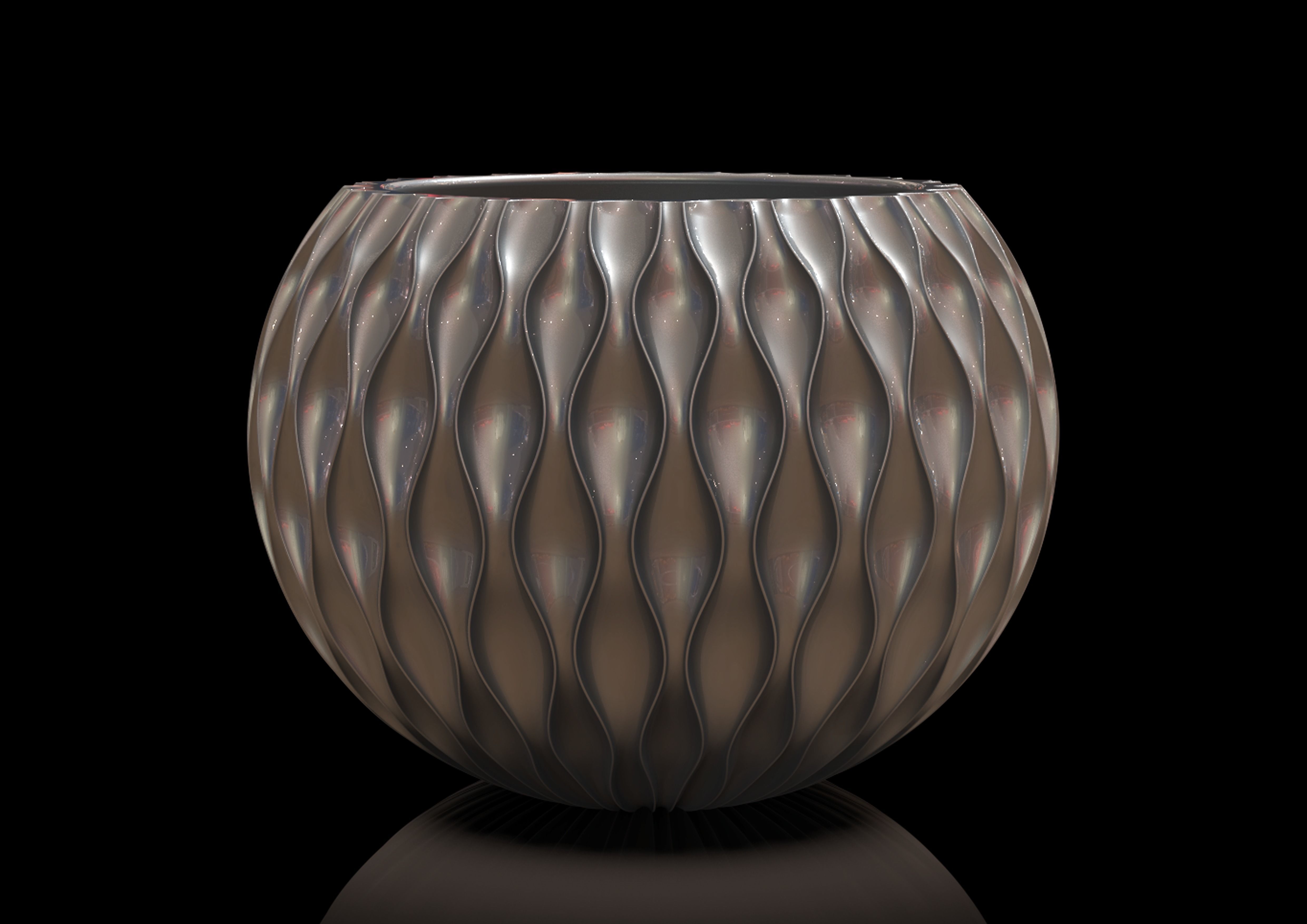 vase-d silver egg 3D print model_1