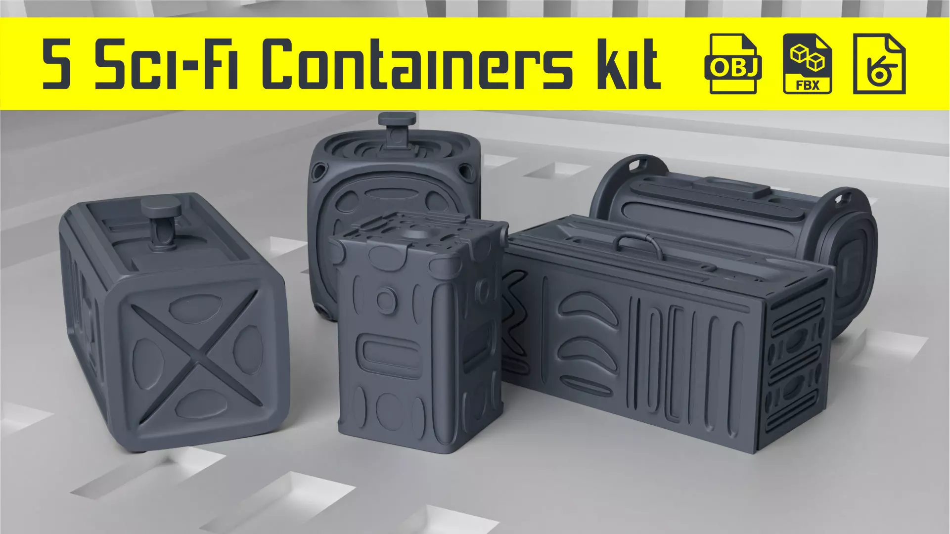 Sci-Fi Containers kit 3D model