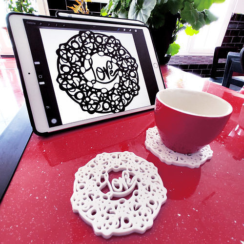 Coaster Love 3D print model
