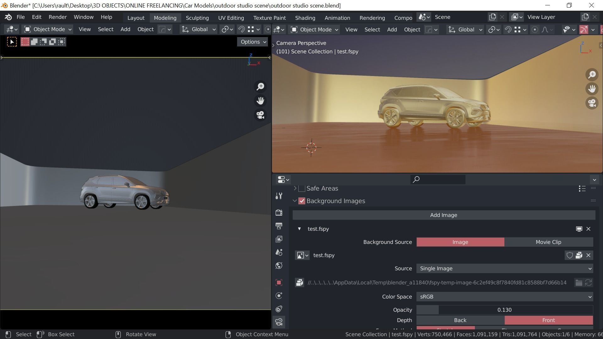 Daylight Studio Car scene for blender cycles 3D model_12