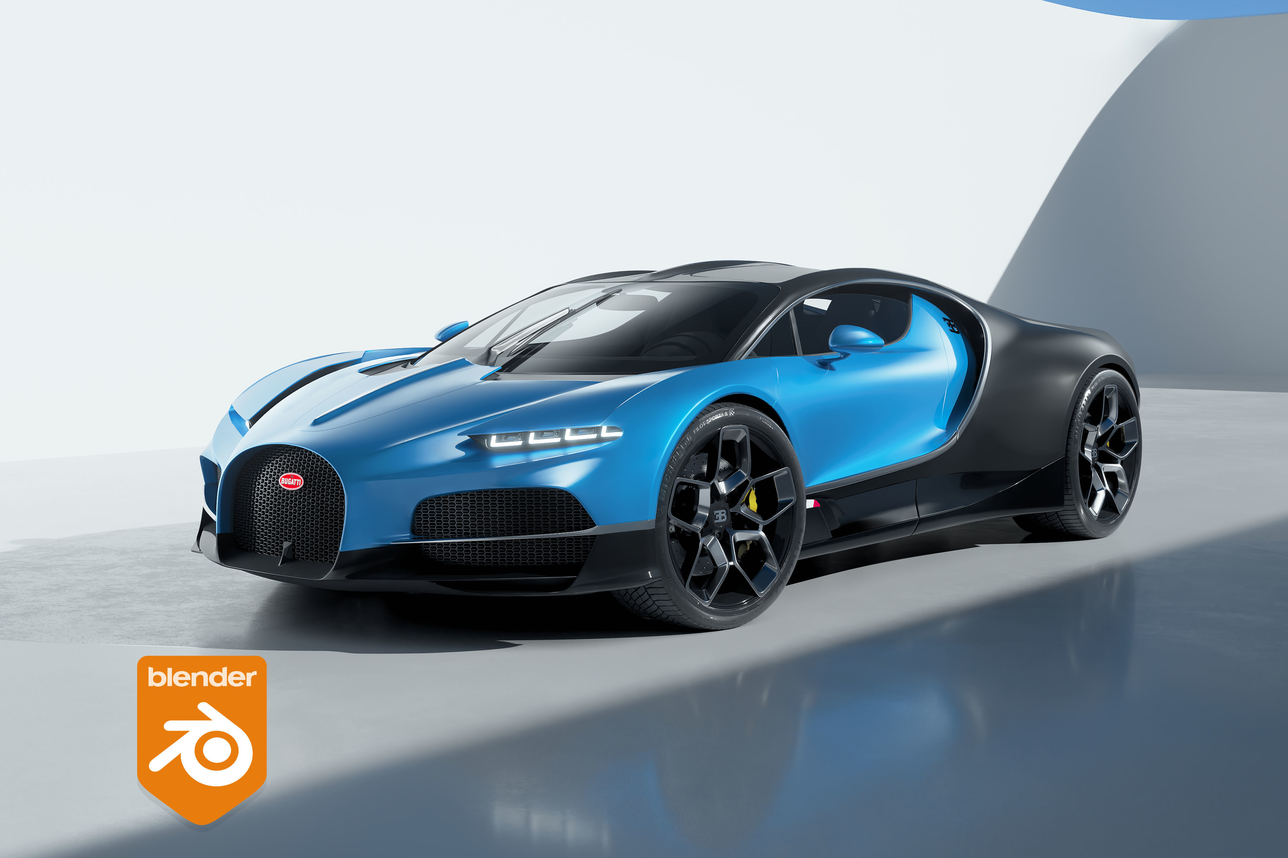 Daylight Studio Car scene for blender cycles 3D model_0