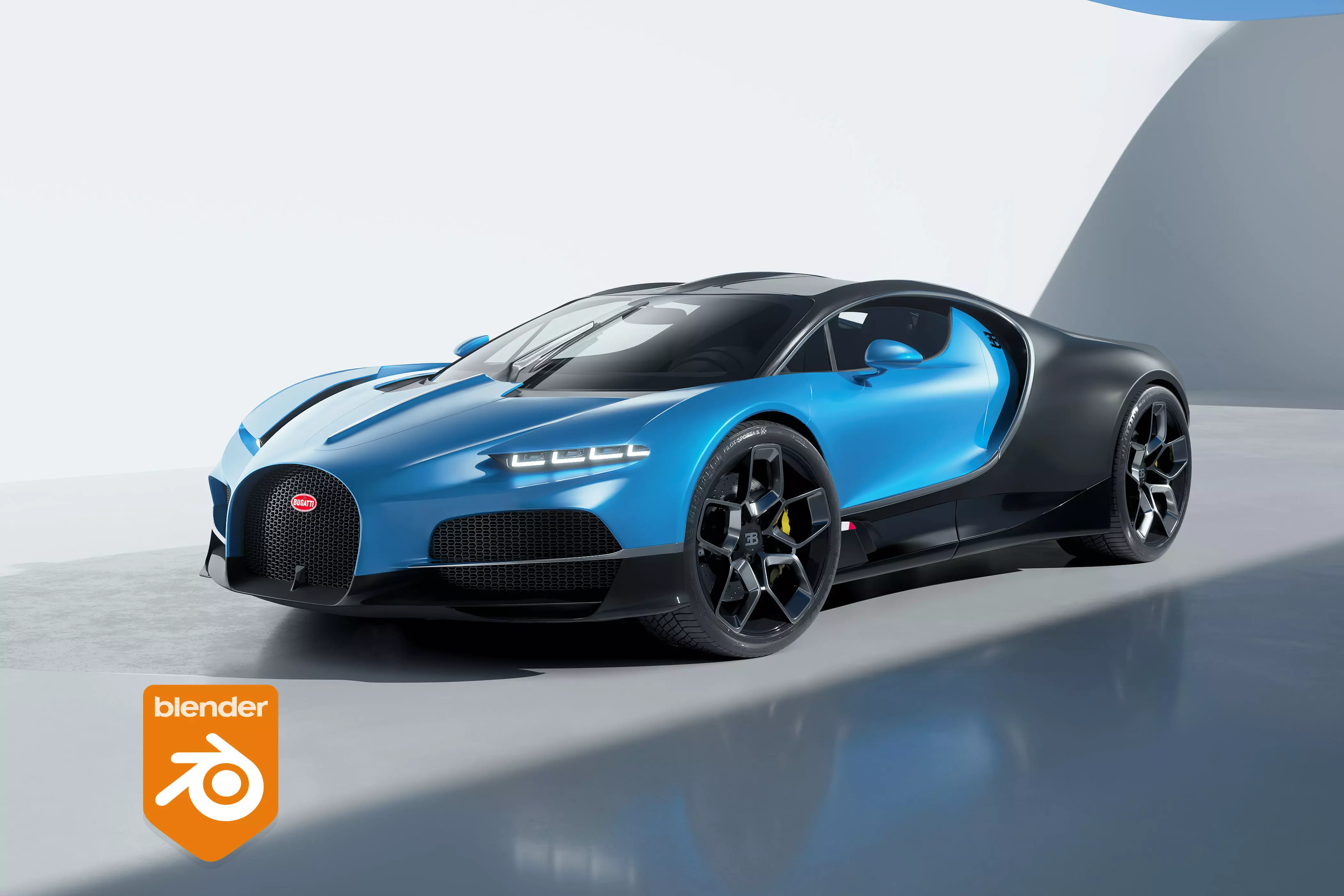 Daylight Studio Car scene for blender cycles 3D model_0