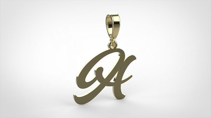 pendant alphabet hundred  A medium  3D print model