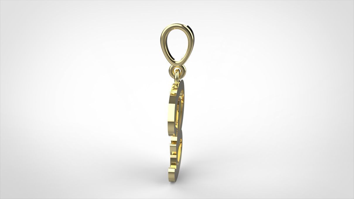  pendant alphabet hundred  B medium  3D print model_2