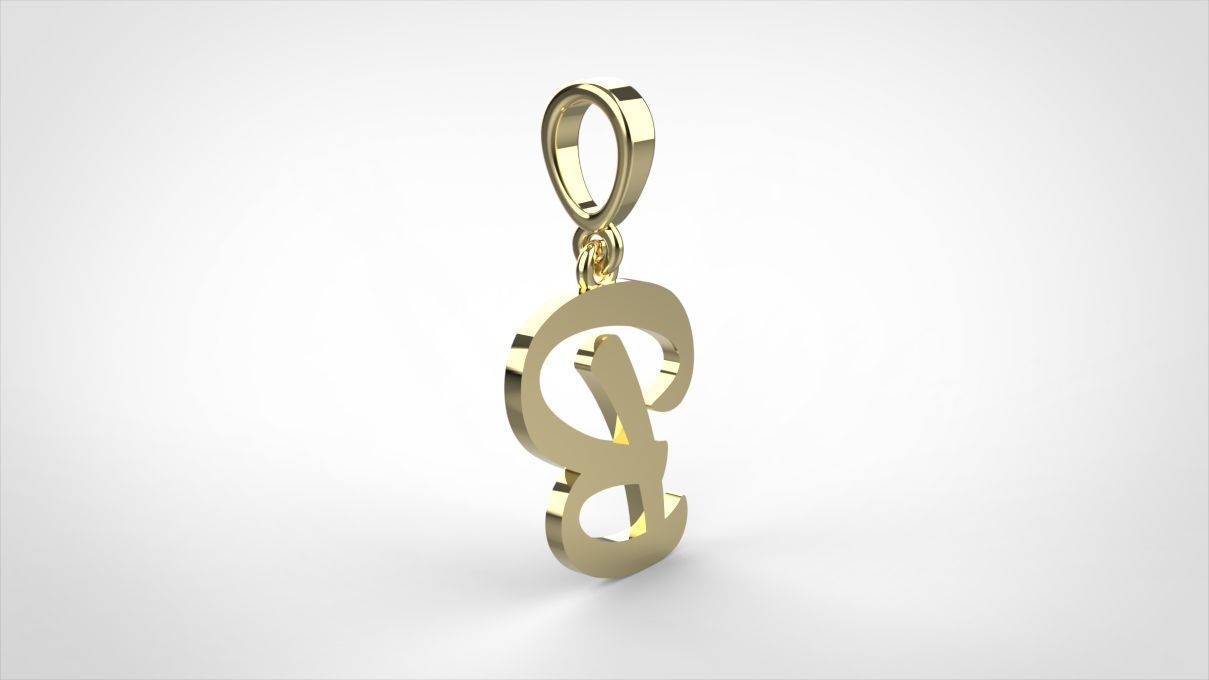  pendant alphabet hundred  B medium  3D print model_7
