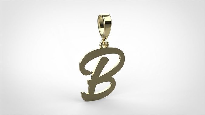  pendant alphabet hundred  B medium  3D print model