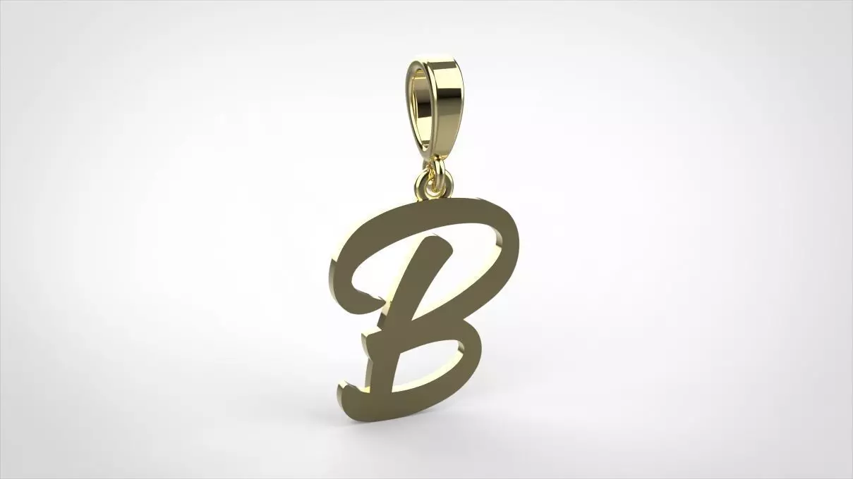  pendant alphabet hundred  B medium  3D print model_0
