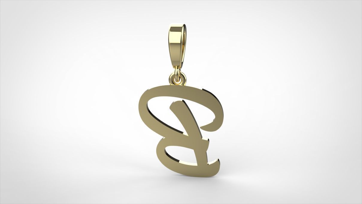  pendant alphabet hundred  B medium  3D print model_9