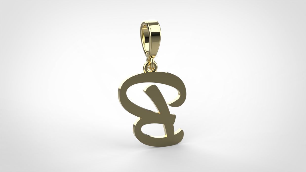  pendant alphabet hundred  B medium  3D print model_8