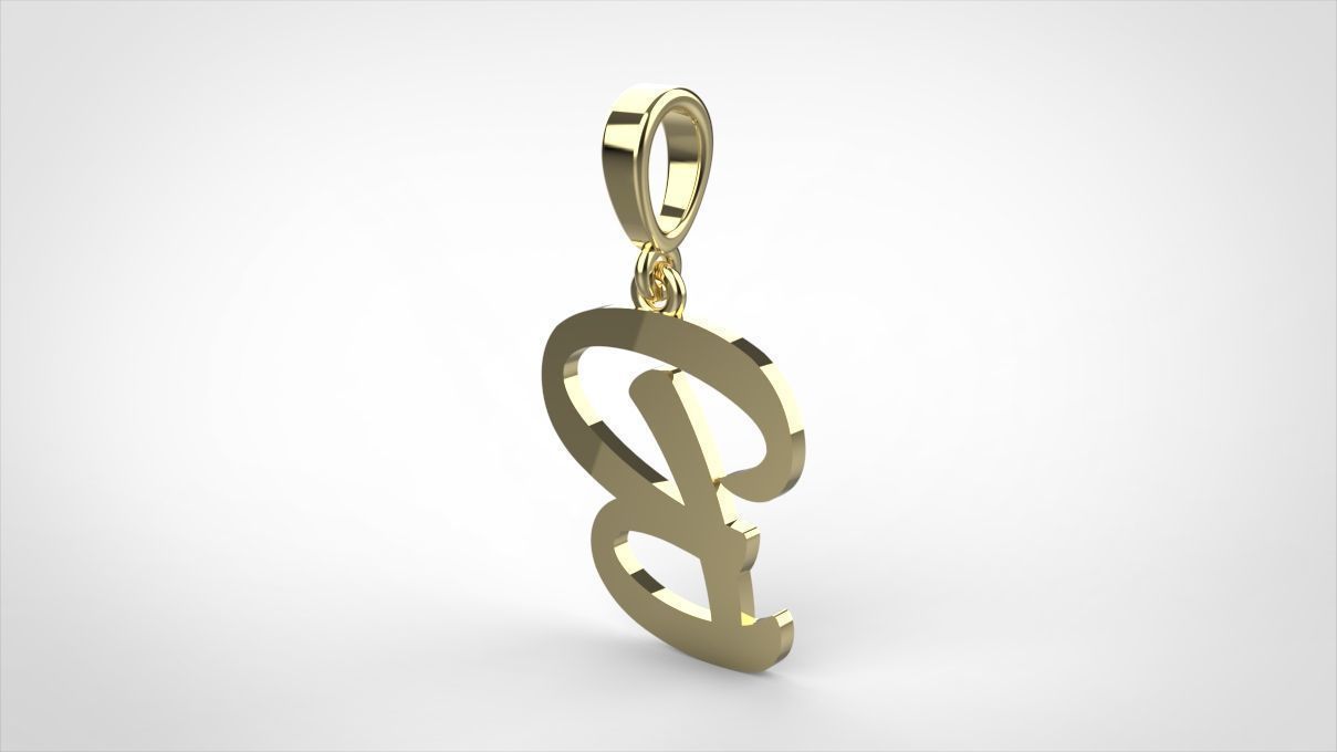  pendant alphabet hundred  B medium  3D print model_10