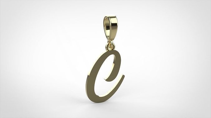 pendant alphabet hundred  C medium  3D print model