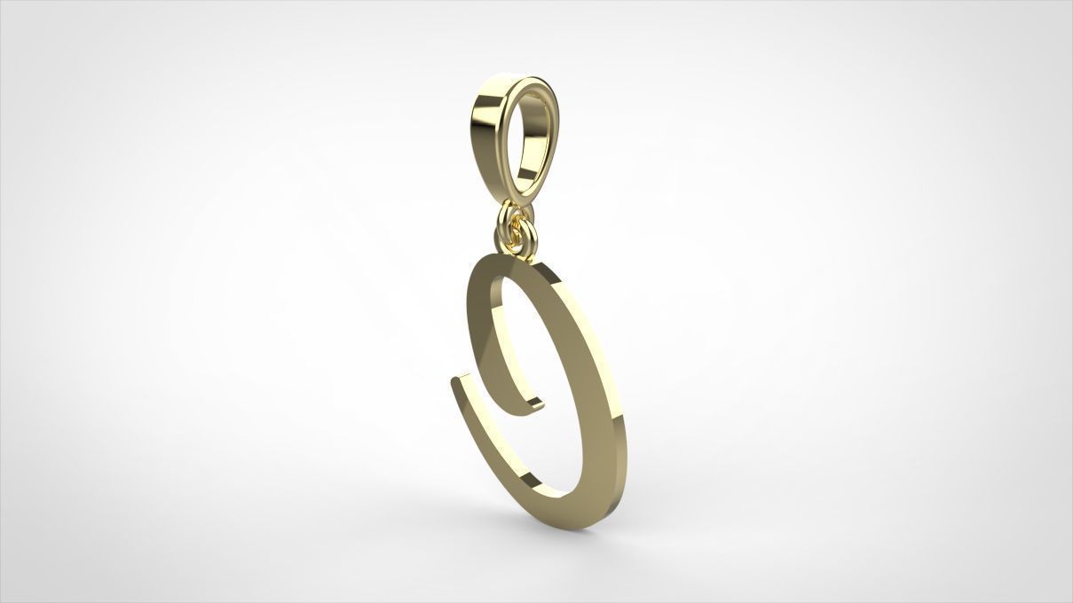 pendant alphabet hundred  C medium  3D print model_10