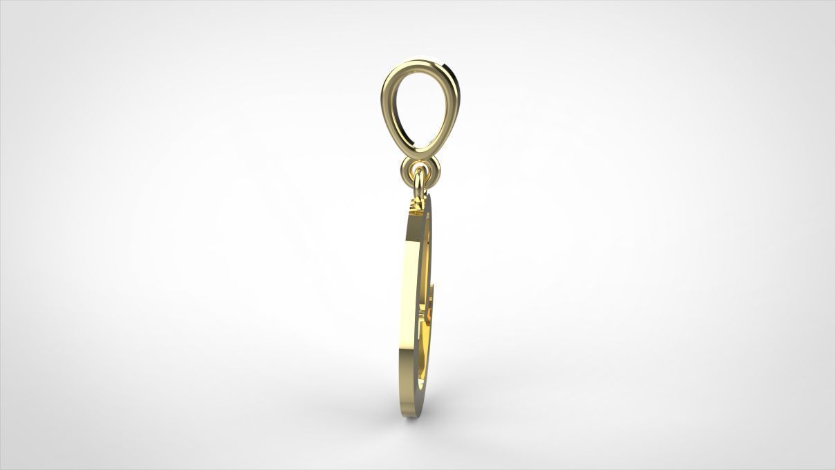 pendant alphabet hundred  C medium  3D print model_2