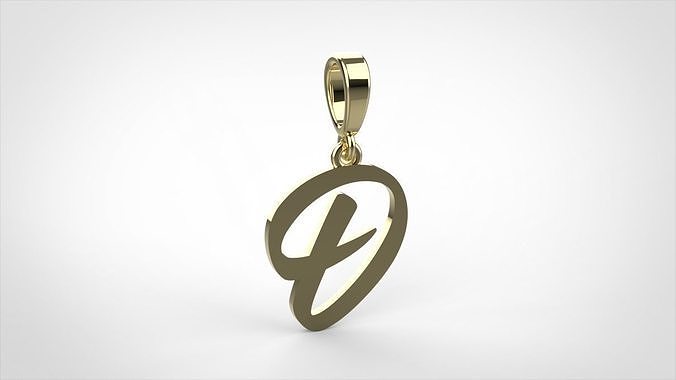 pendant alphabet hundred D medium  3D print model