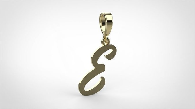 pendant alphabet hundred  E medium  3D print model