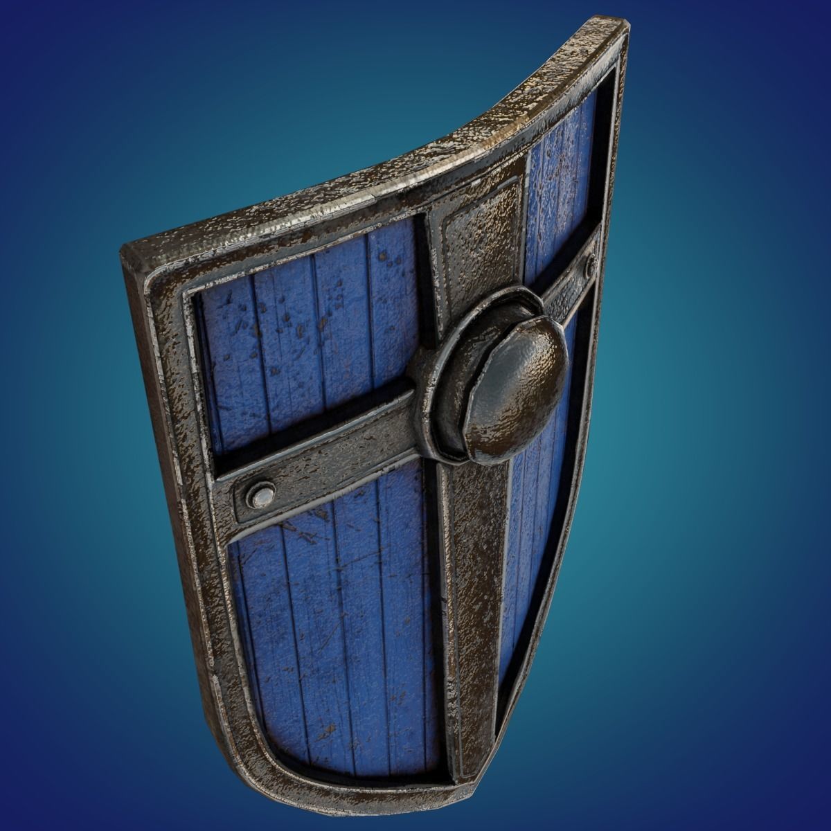 Stylized shield PBR Game ready Low-poly 3D model_5