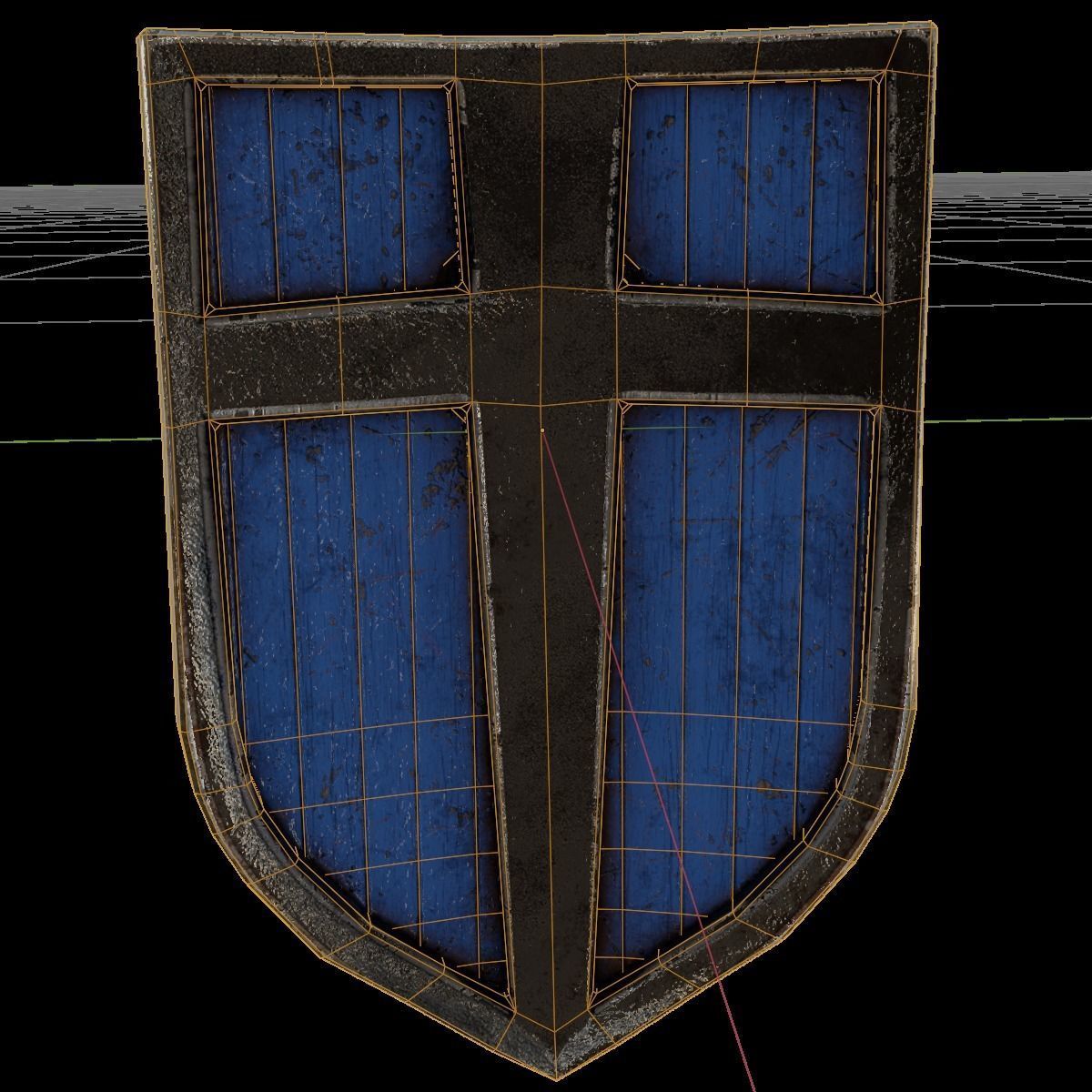 Stylized shield PBR Game ready Low-poly 3D model_7