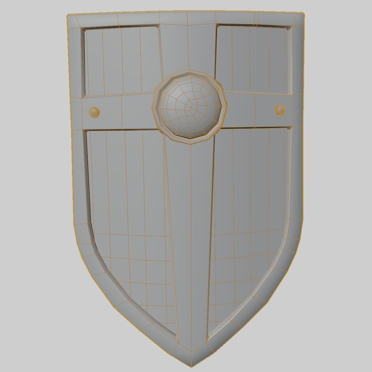 Stylized shield PBR Game ready Low-poly 3D model_8