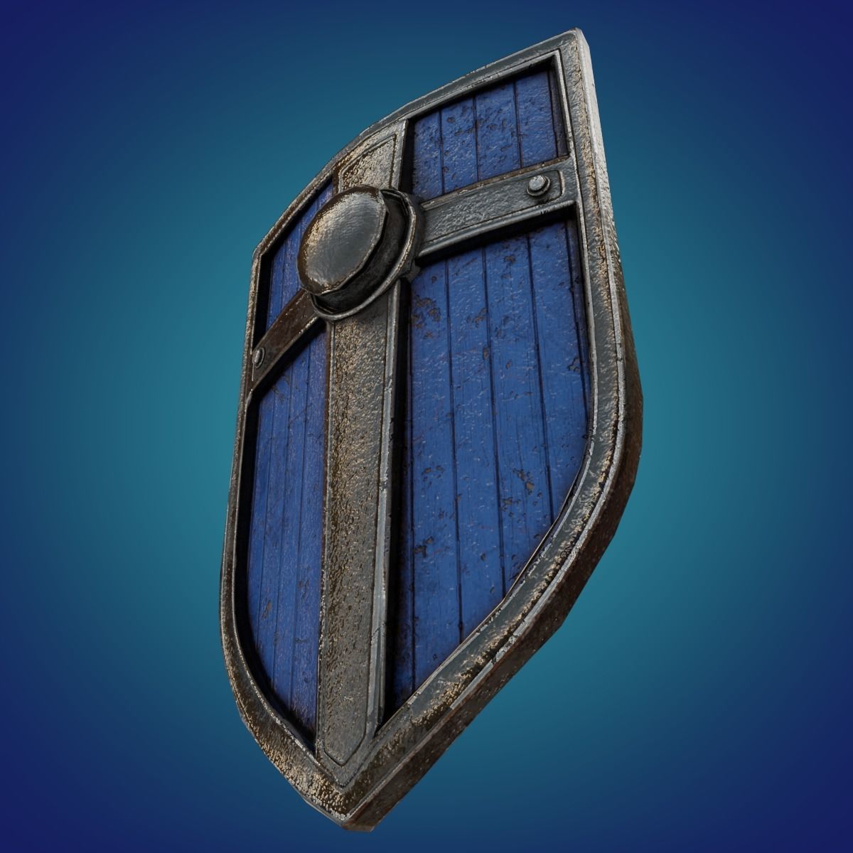 Stylized shield PBR Game ready Low-poly 3D model_4