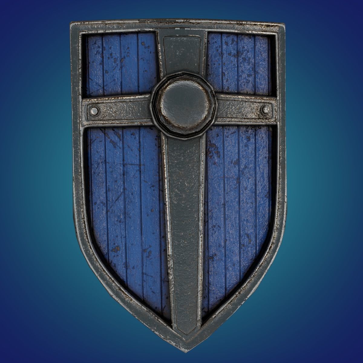 Stylized shield PBR Game ready Low-poly 3D model_2