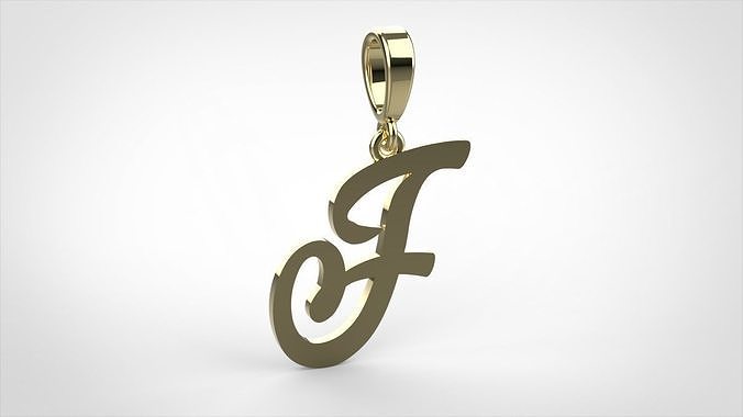  pendant alphabet hundred  F medium  3D print model