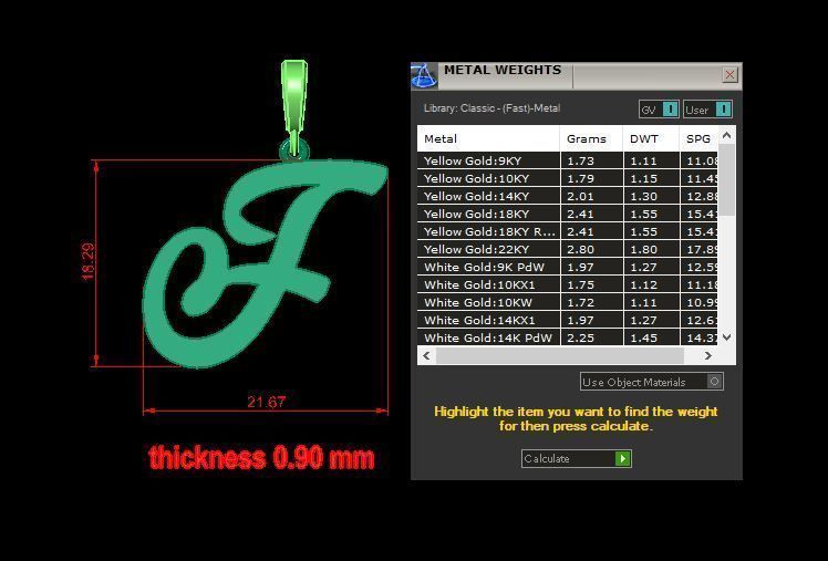  pendant alphabet hundred  F medium  3D print model_12