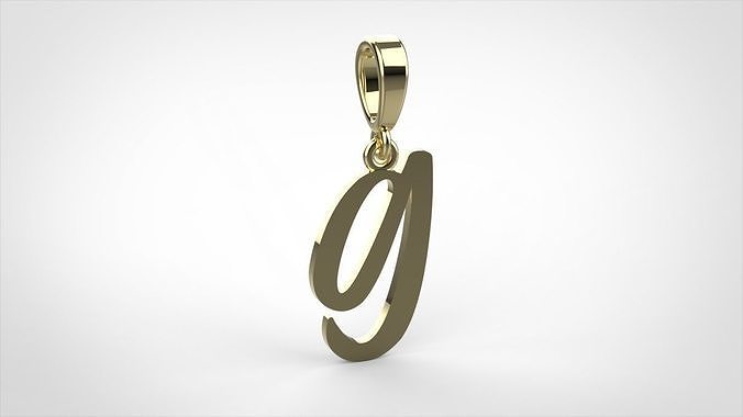 pendant alphabet hundred  G medium  3D print model