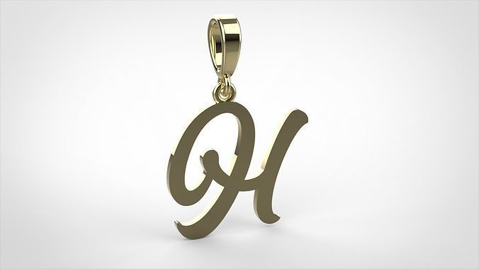 pendant alphabet hundred H medium 3D print model