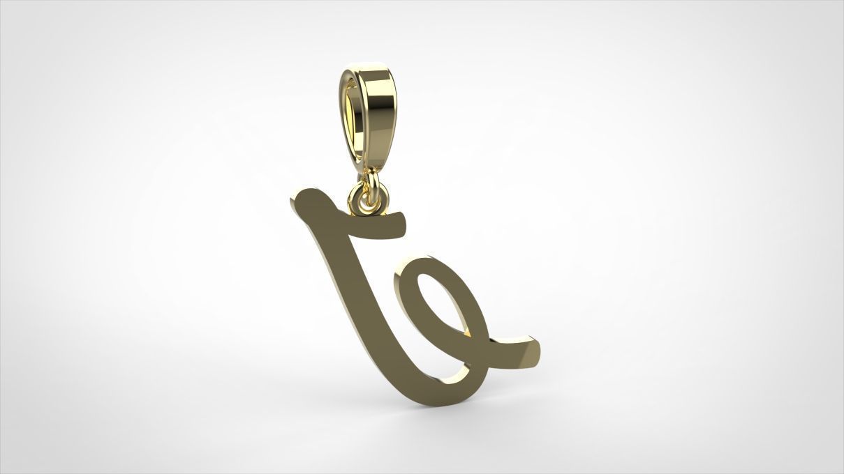  pendant alphabet hundred  I medium  3D print model_8