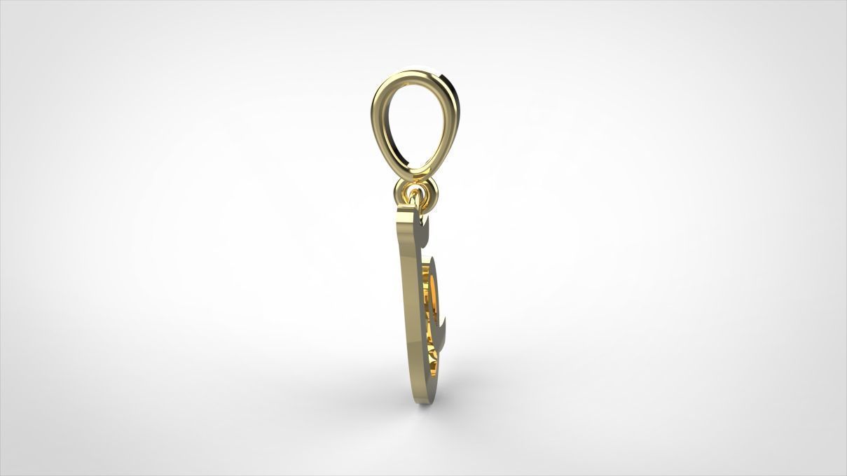  pendant alphabet hundred  I medium  3D print model_6