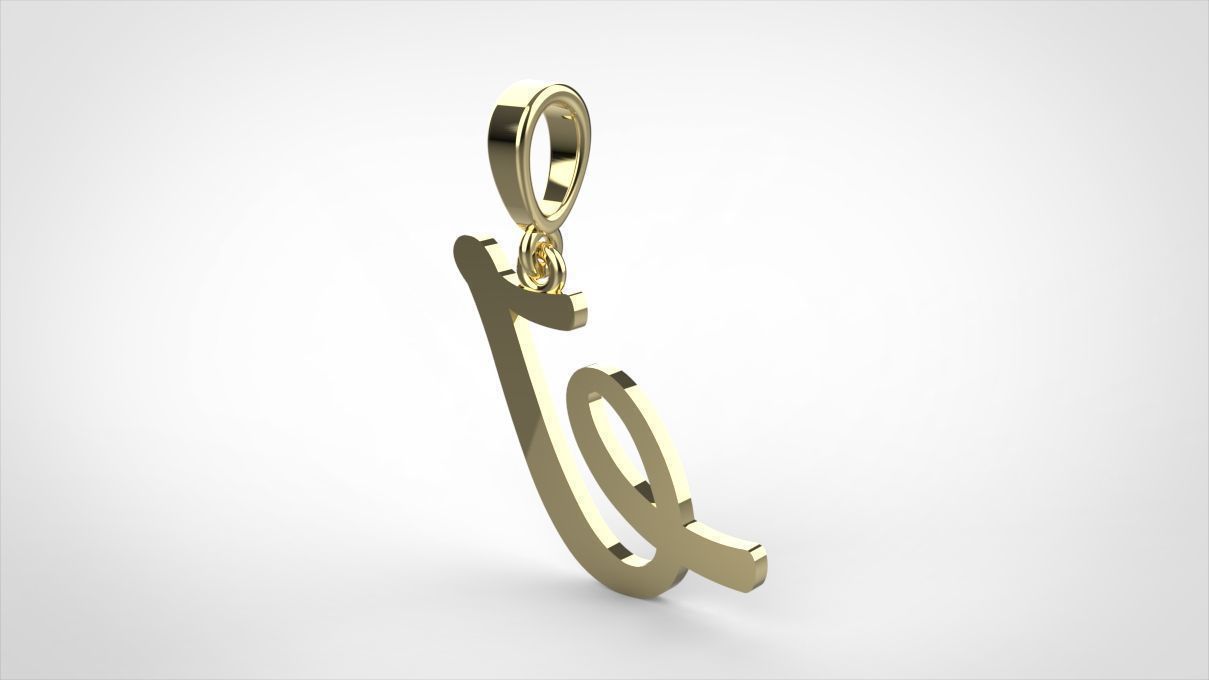  pendant alphabet hundred  I medium  3D print model_10