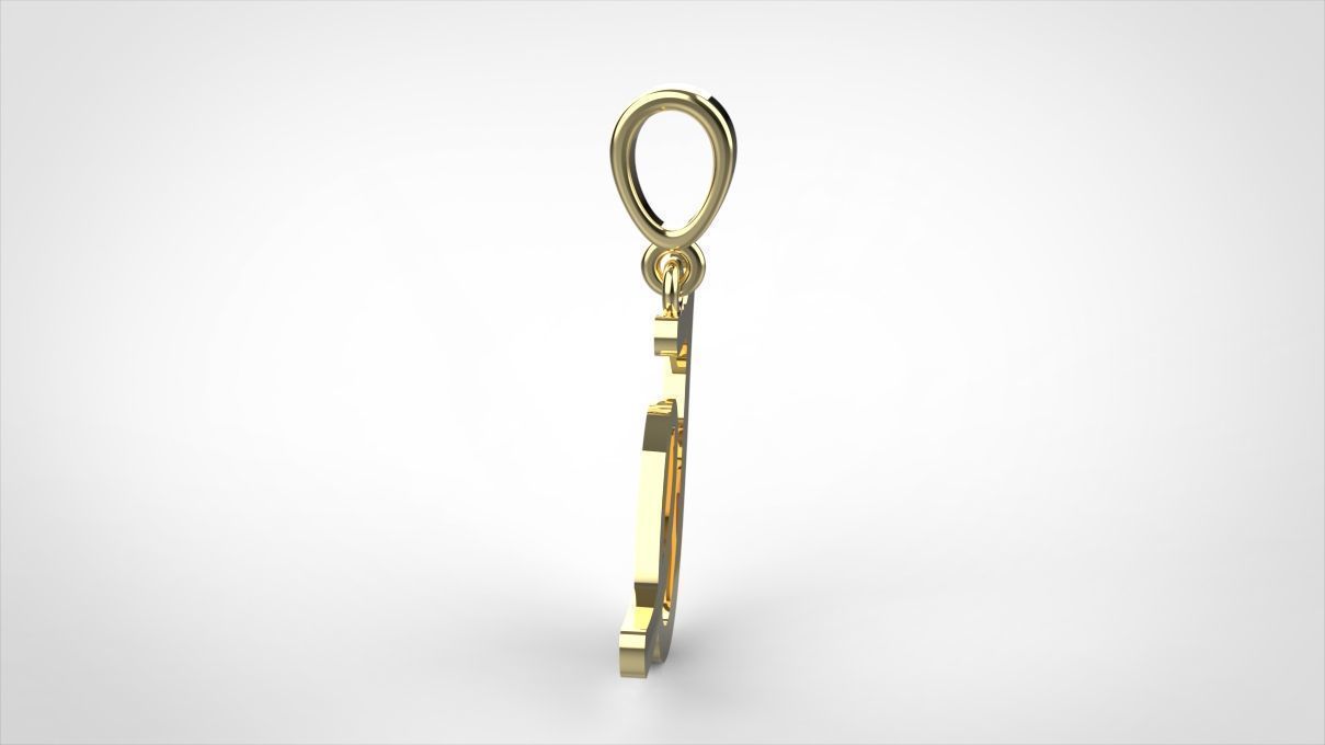  pendant alphabet hundred  I medium  3D print model_2