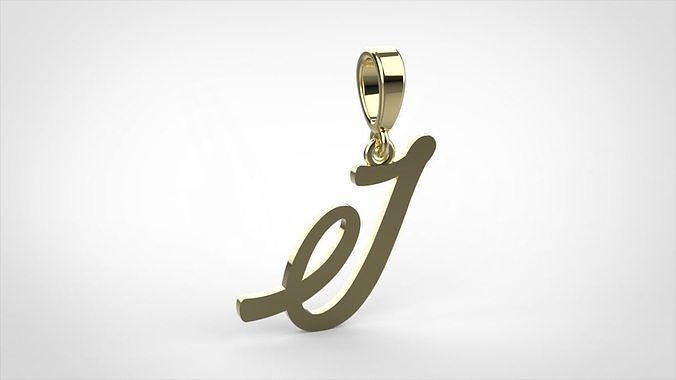  pendant alphabet hundred  I medium  3D print model