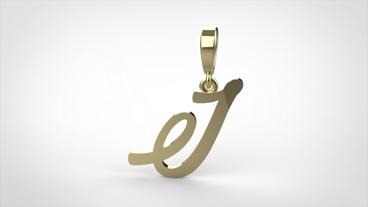  pendant alphabet hundred  I medium  3D print model_1