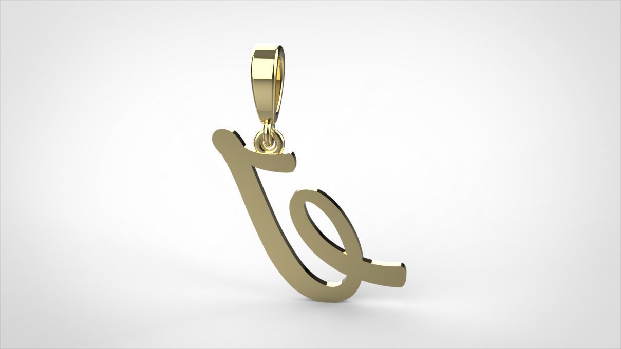  pendant alphabet hundred  I medium  3D print model_9