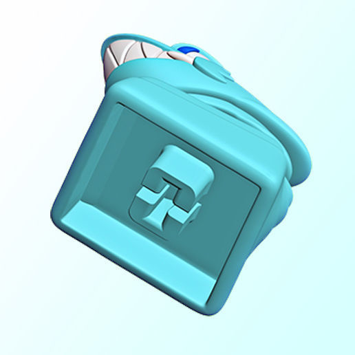 BLUE EYES WHITE DRAGON  YU GI OH KEYCAPS KEYBOARD  3D print model_4