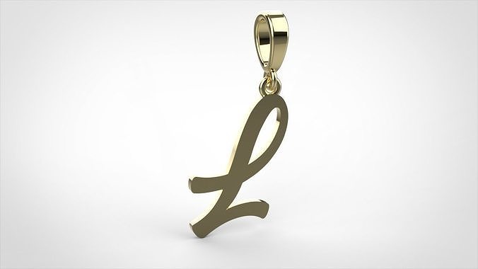 pendant alphabet hundred  L medium  3D print model