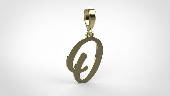  pendant alphabet hundred  O medium 3D print model