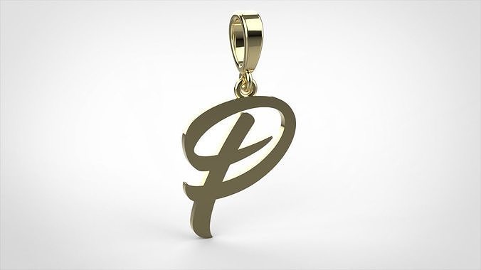 pendant alphabet hundred  P medium  3D print model