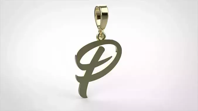 pendant alphabet hundred P medium 3D print model