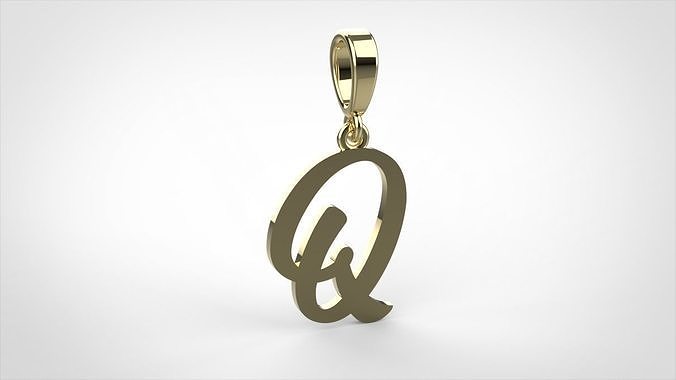  pendant alphabet hundred Q medium  3D print model