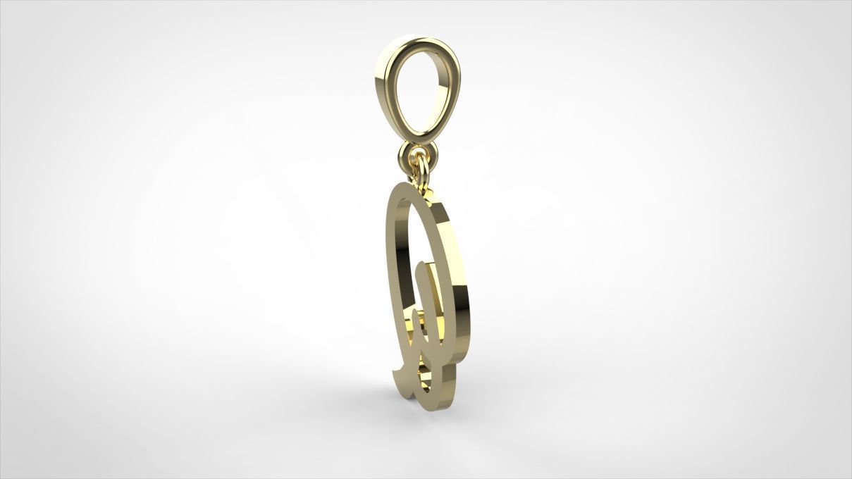  pendant alphabet hundred Q medium  3D print model_11
