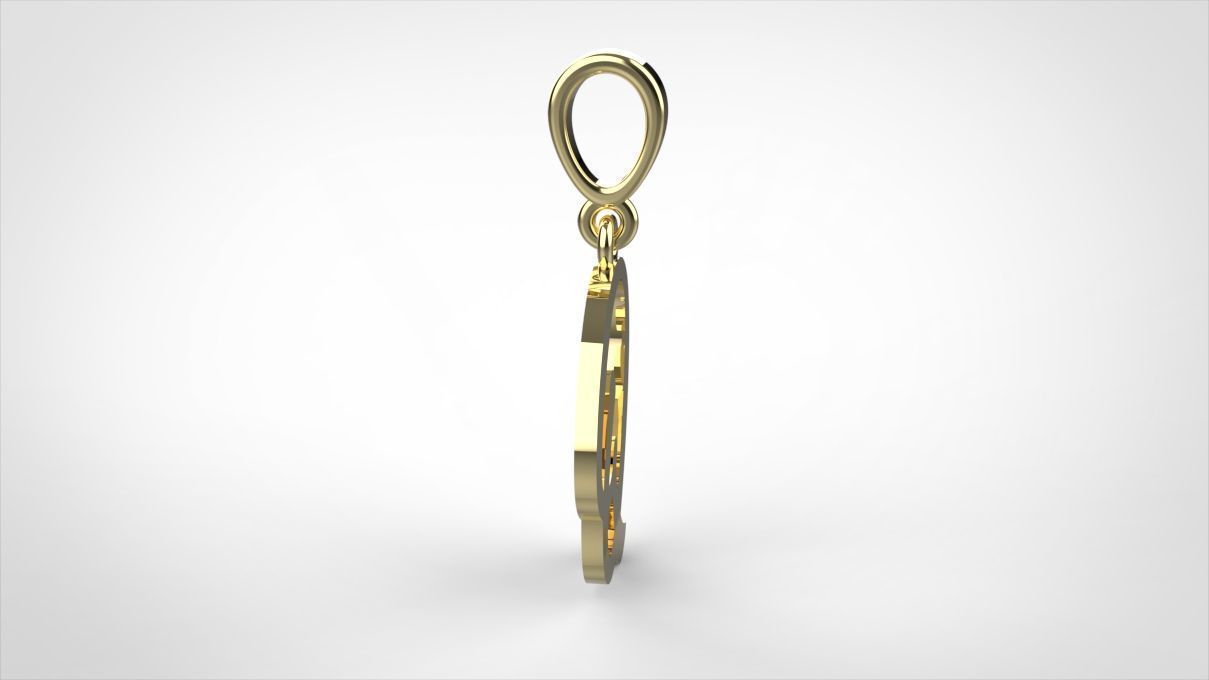  pendant alphabet hundred Q medium  3D print model_2