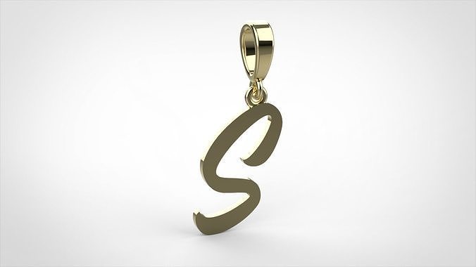 pendant alphabet hundred  S medium  3D print model