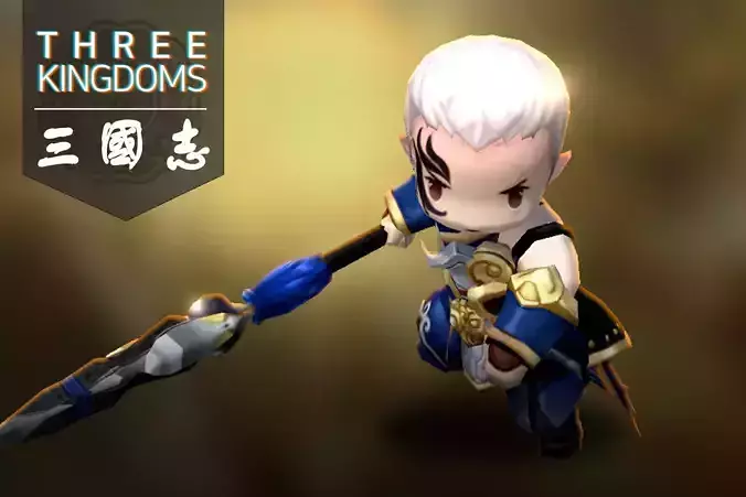 Three kingdoms - Dian Wei Low-poly 3D model