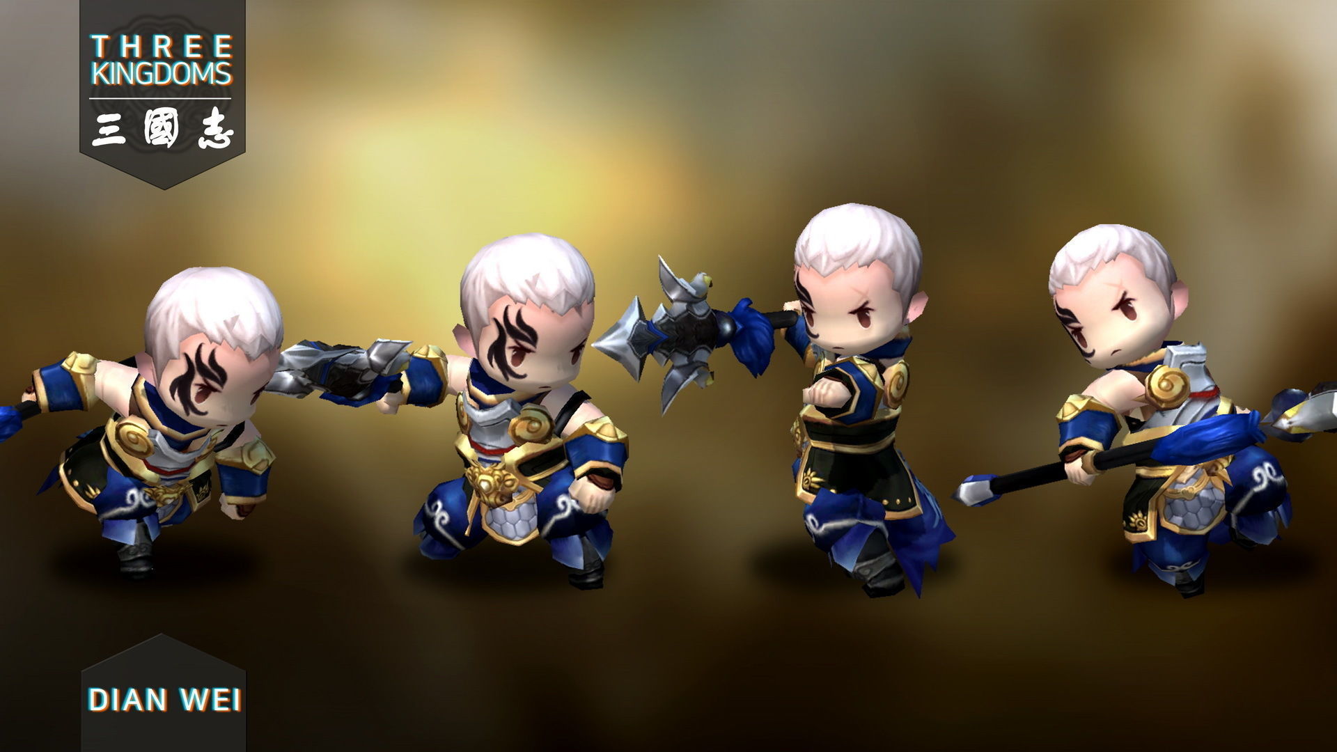 Three kingdoms - Dian Wei Low-poly 3D model_3