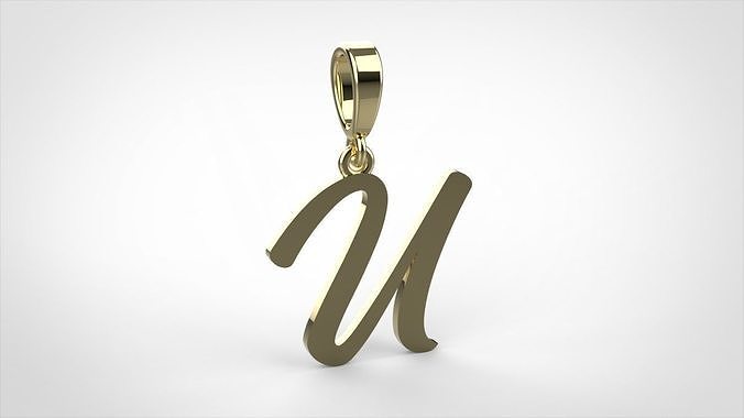 pendant alphabet hundred  U medium  3D print model