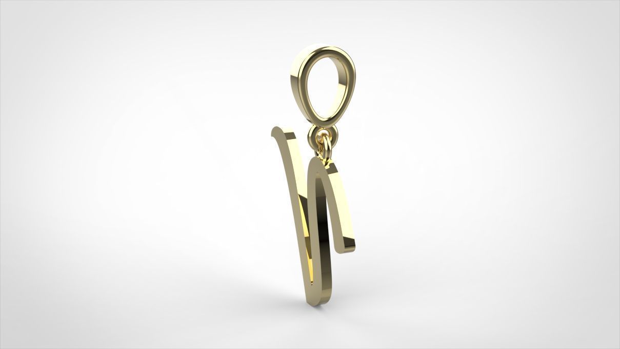  pendant alphabet hundred V medium 3D print model_11