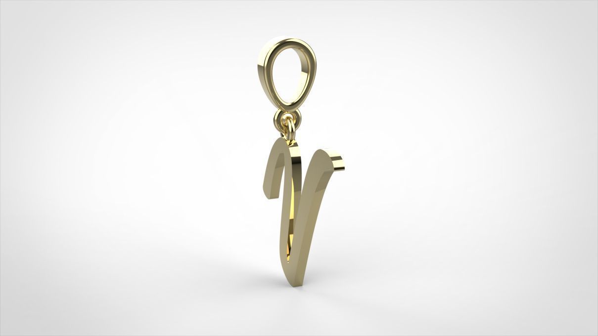  pendant alphabet hundred V medium 3D print model_5