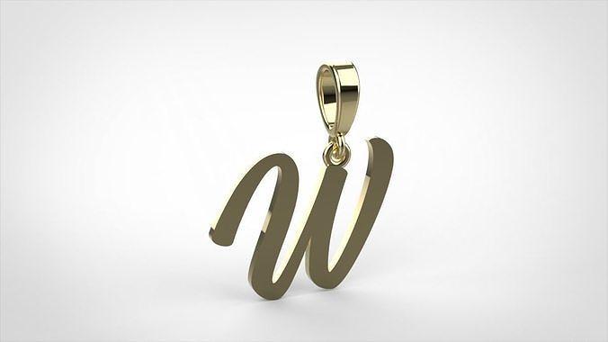  pendant alphabet hundred W medium  3D print model